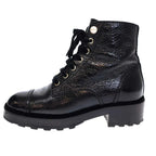 Chanel 21 a Cocomer Cles Lace-Up Boots with Pearls Black 38 — view 3
