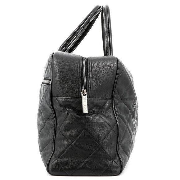 Chanel CC Caviar XL Travel Bag Bowler Tote Weekender Boston Duffle — view 8