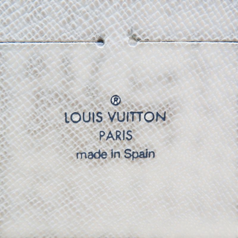 Louis Vuitton Damier Azur Zippy Organizer Gold Hardware White Round — view 7