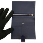 Hermes Bearn Compact Bifold Wallet Blue Nuit Silver Hardware Vo Madame — view 6