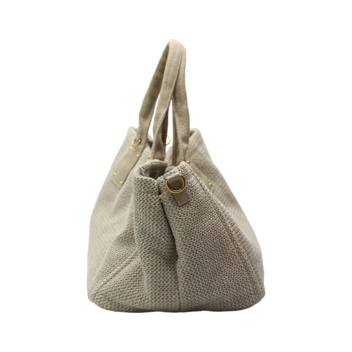 Prada Canvas 2-Way Bag Canapa Tote Beige — view 3