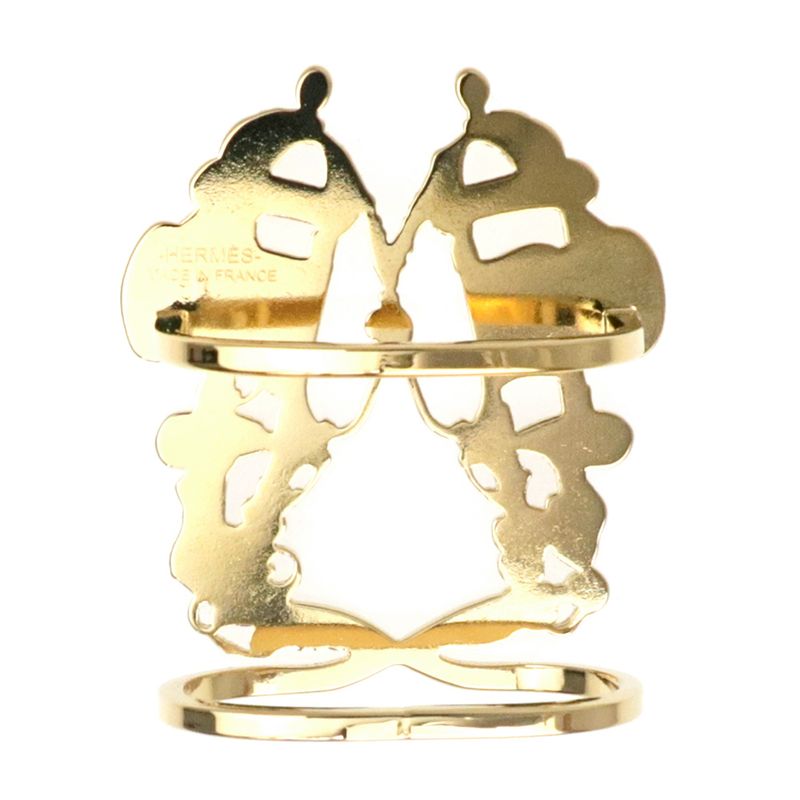 Hermes Scarf Ring 70 Brid De Gala Gold Color Small Accessories — view 2