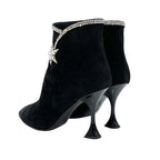 Chanel Boots Short Shoes Suede Fabric Black Rhinestone Star — view 4