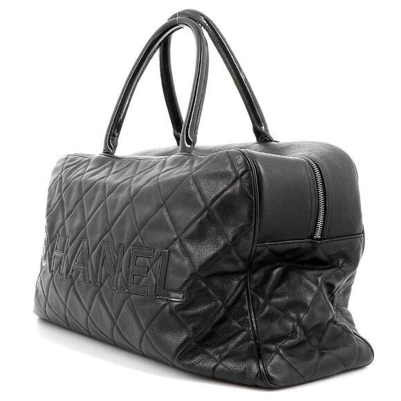 Chanel CC Caviar XL Travel Bag Bowler Tote Weekender Boston Duffle — view 5