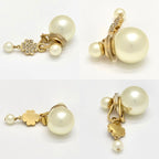 Dior Tribales Clip Earrings Star Clover Charm White Resin Pearl — view 7