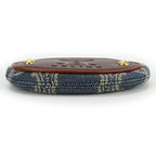 Celine Coin Case Macadam Denim Leather Blue Brown Gold Hardware Key Ring Small — view 4