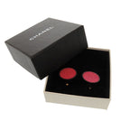 Chanel Coco Mark Button 00 A Leather Metal Pink Earrings Accessories 1638 — view 3