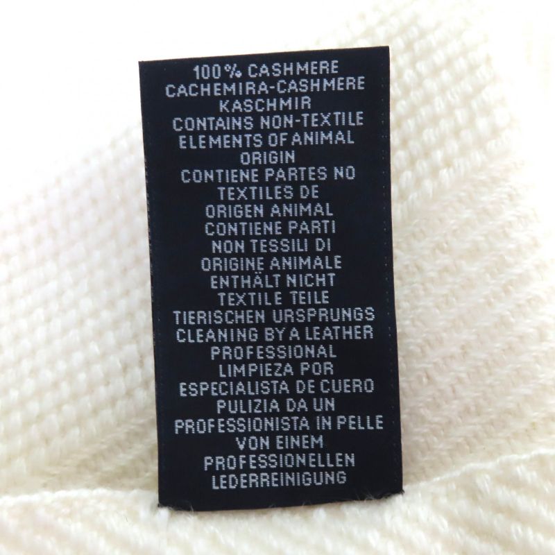 Hermes Chevron Zoom 100% Cashmere Leather With Logo Patch Fringe Shawl Scarf — view 8