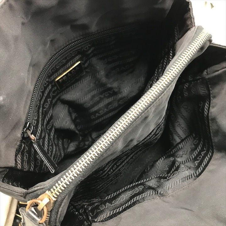 Prada Nylon Tessuto Chain Shoulder Bag Black — view 6