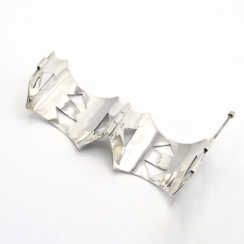 Hermes Bracelet Touareg 925 Silver Bangle 82.5 g Vintage Box And Bag K1238 — view 6
