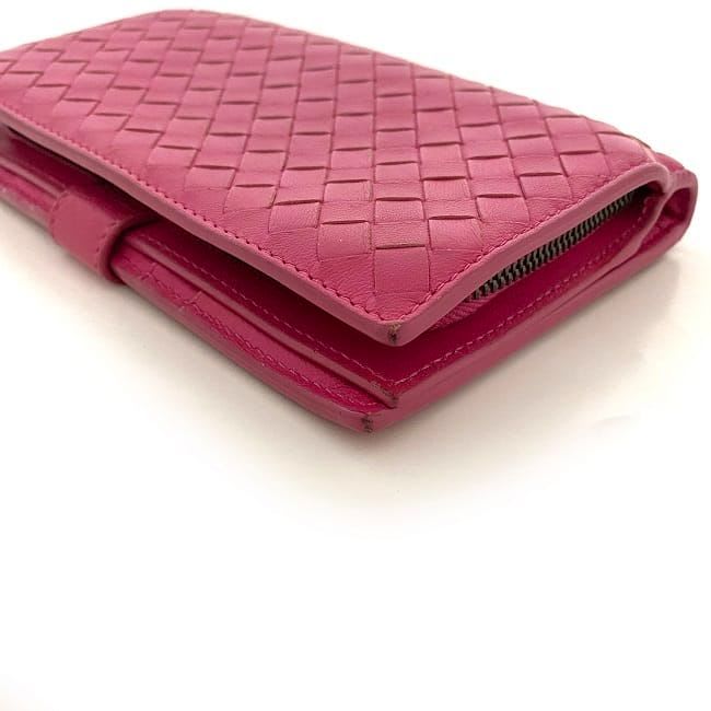 Bottega Veneta Bifold Wallet Pink Intrecciato Hook — view 4