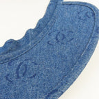 Chanel CC Denim Hat Sun Visor Ribbon Tie Wide Brim Bucket Cap Vintage — view 9