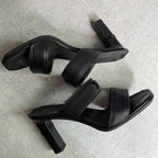 Chanel Coco Mark Caviar Leather Sandals Black 36 Mules — view 4