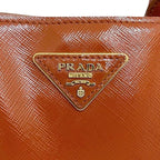 Prada 2 way Bag Orange Patent Leather 103 — view 6