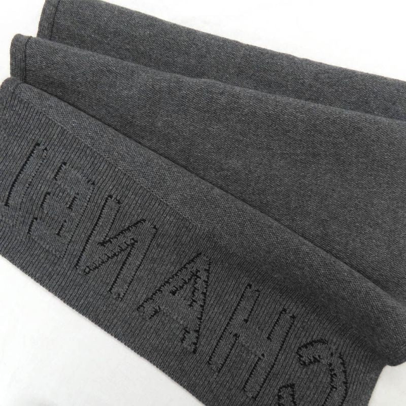 Chanel Shawl Aaa623 Gray Black 2025 Cruises Cashmere Logo Simple — view 6