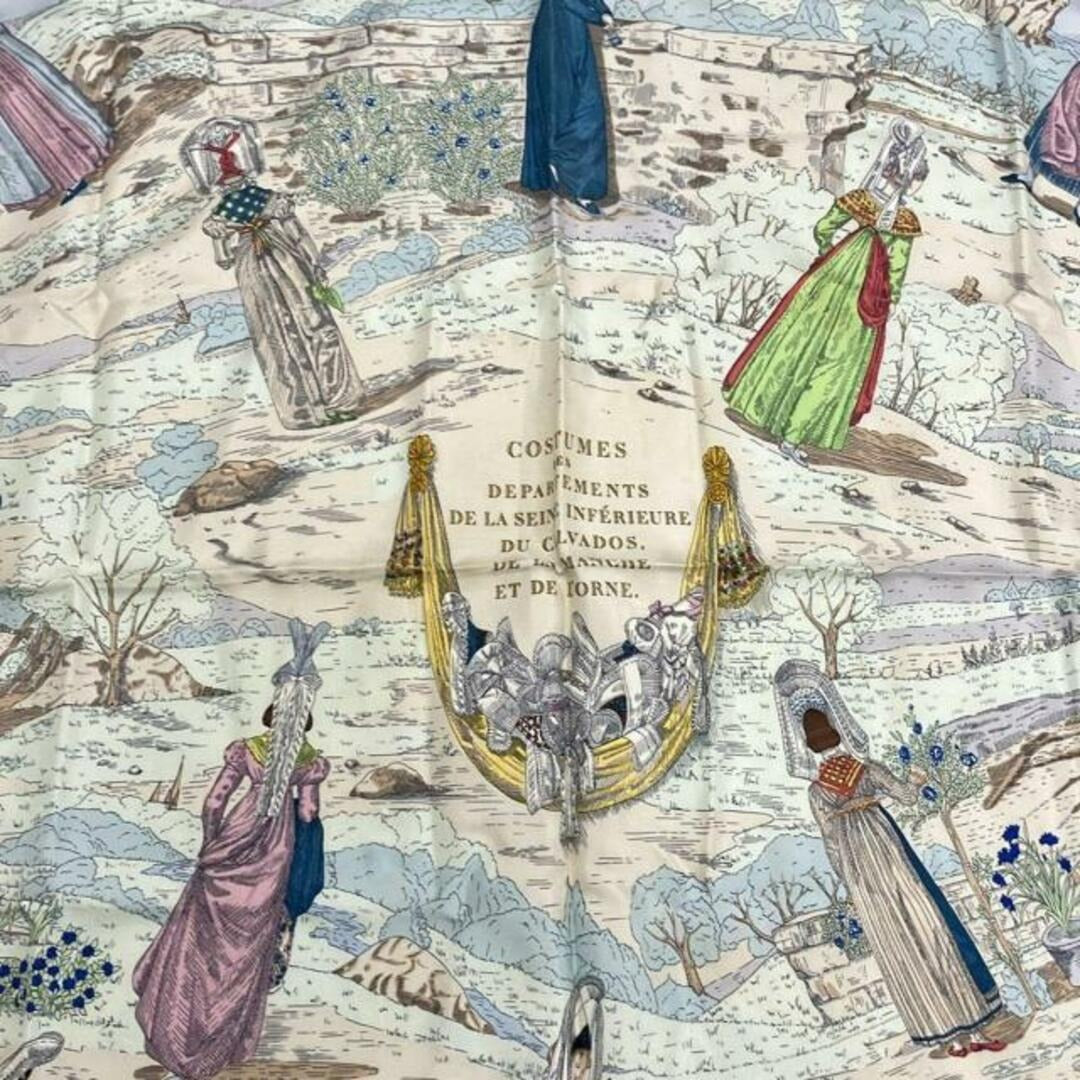 Hermes Scarf Carre 90 Blue Pink Multi COSTUMES DES DEPARTEMENTS — view 4