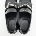 Hermes D'estaing Moccasins Loafers Z Size 38 1 2 Black Studs — view 5