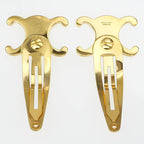 Celine Snap Hair Clip Set Of 2 46 Z656 bsl 35 OR Gold Color Accessory — view 2