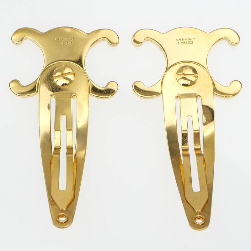 Celine Snap Hair Clip Set Of 2 46 Z656 bsl 35 OR Gold Color Accessory — view 2