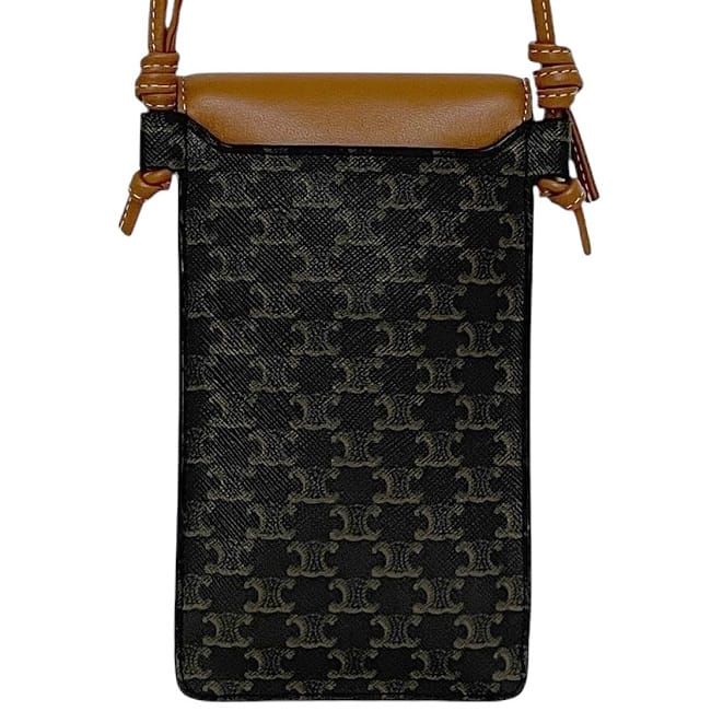 Celine Shoulder Bag Fon Black Brown Triomphe — view 3