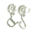 Christian Dior CD Logo Swing Earrings Silver — view 3