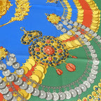Hermes Scarf Carre 90 Silk 100% Kosmima Universe Blue Green Red — view 5