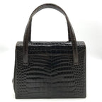 Gucci Croco Logo Vintage Hand Bag Brown — view 4