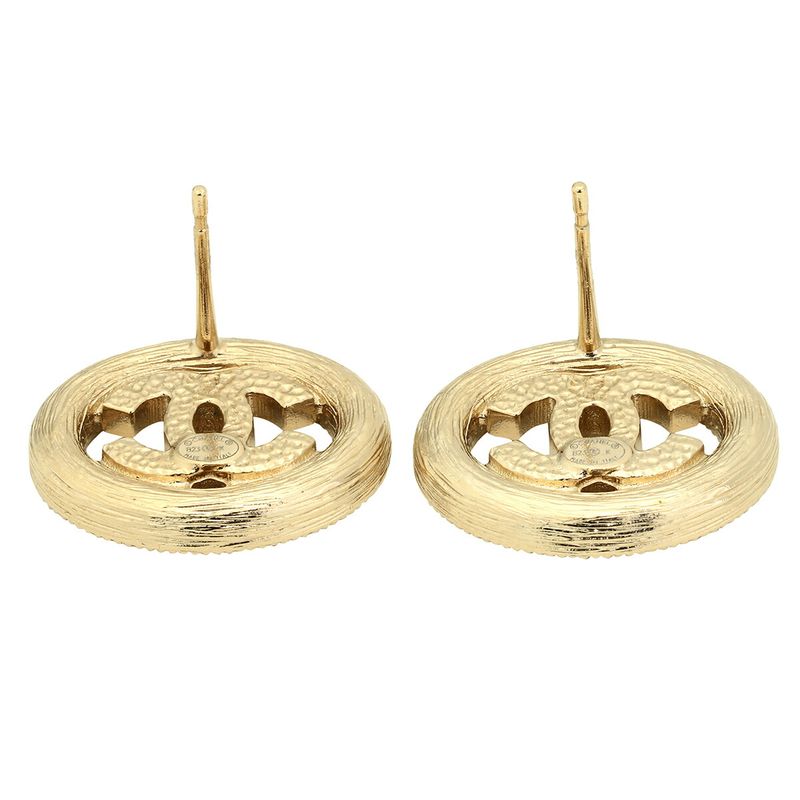 Chanel Stud Earrings Gold Silver — view 5