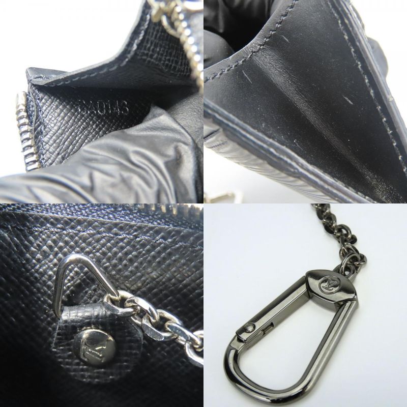 Louis Vuitton Coin Case Pochette Cles Epi Leather Noir Black Silver — view 9