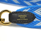 Hermes Bandouliere Sangle Zigzag 25 mm Toile Swift Blue White — view 8