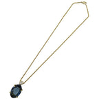 Christian Dior Colored Stone Metal Blue Gold Necklace 0093 — view 3