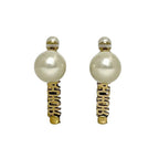 Dior Ja Earrings Gold GP Faux Pearl Rhinestone — view 4