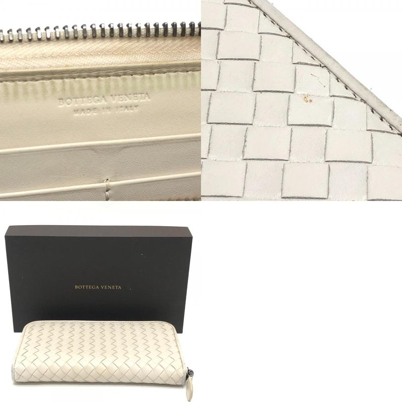 Bottega Veneta Long Wallet Intrecciato Leather White — view 9