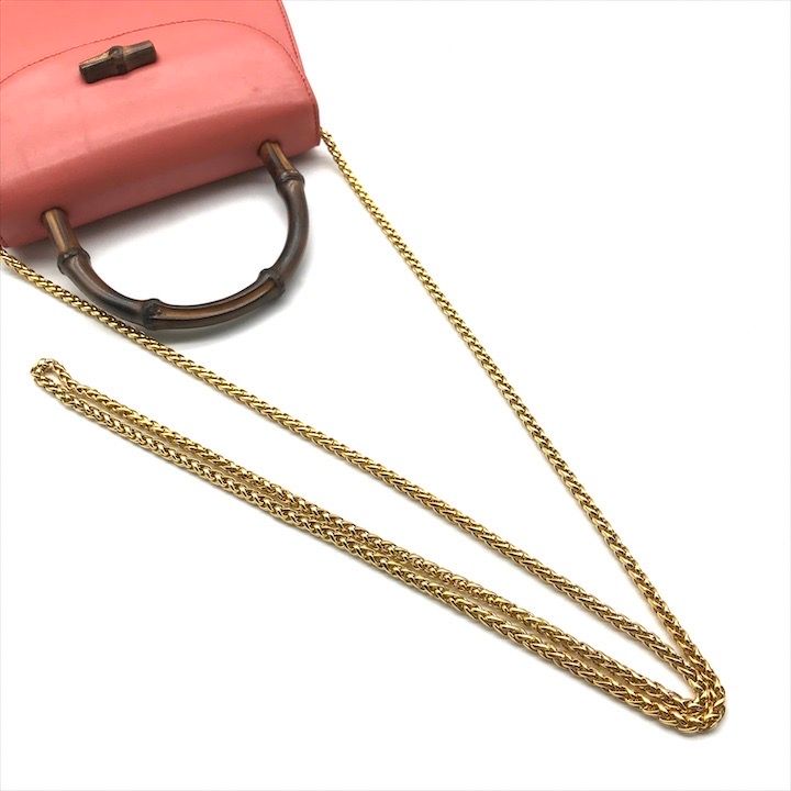 Gucci Bamboo 2-Way Hand Chain Shoulder Bag Pink — view 7