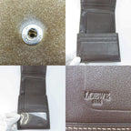 Loewe Trifold Wallet Suede Leather Khaki Brown Gold Hardware Anagram Clasp — view 7
