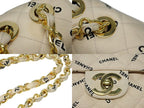 Chanel Maxi Quilted 34 S Flap Chain Shoulder Bag CC Logo Canvas Gold — view 6