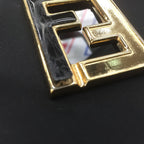 Fendi FF Logo Hardware Nylon Leather Bag 15321 Black — view 9