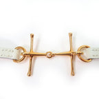 Hermes Maul Bracelet Pink Gold Hardware Leather White T2 — view 5