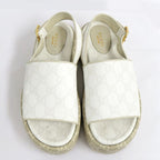 Gucci GG Platform Sandals Back Strap White Beige 36.5 Thick — view 2