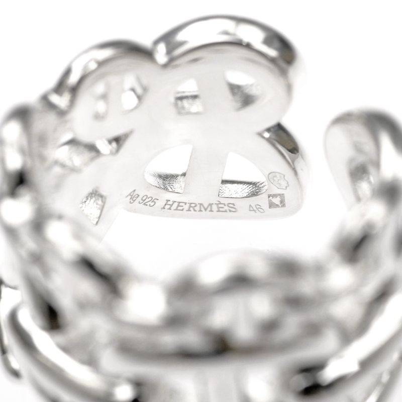 Hermes Chaine D'ancre GM Ring Size 46 AG 925 Silver — view 7