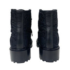 Chanel Boots Short Shoes Fabric Black Coco Mark Lace Up Pearl — view 5