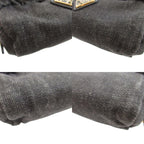 Prada Triangle Plate Denim Black Pouch 0484 — view 6
