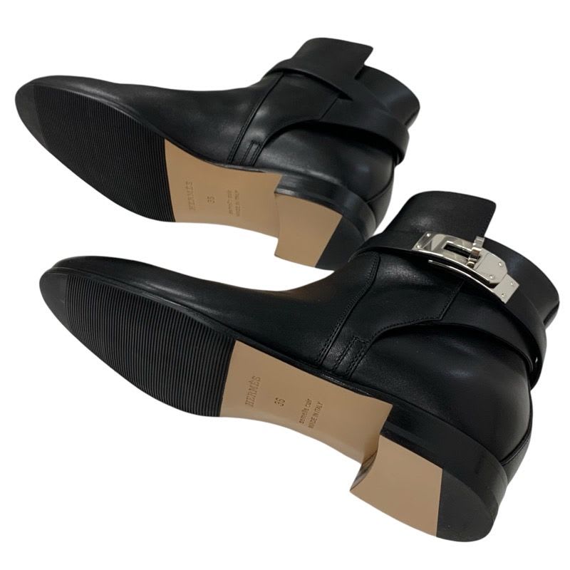 Hermes Neo Boots Short Shoes Leather Black Silver Kelly Hardware — view 6