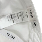Celine Cap Hat Cotton White Navy Logo Triomphe Baseball — view 6