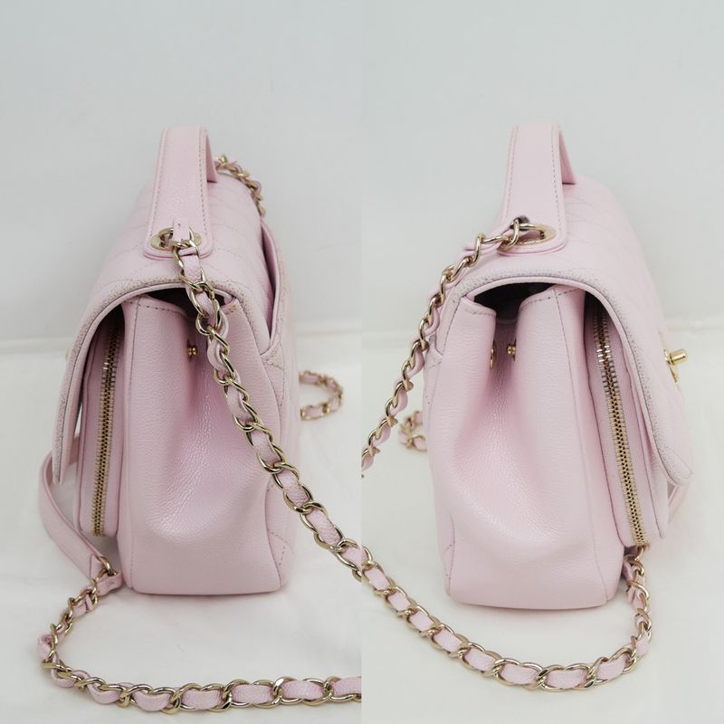 Chanel Business Affinity Pink Quilted Caviar Hand Shoulder Bag — view 3
