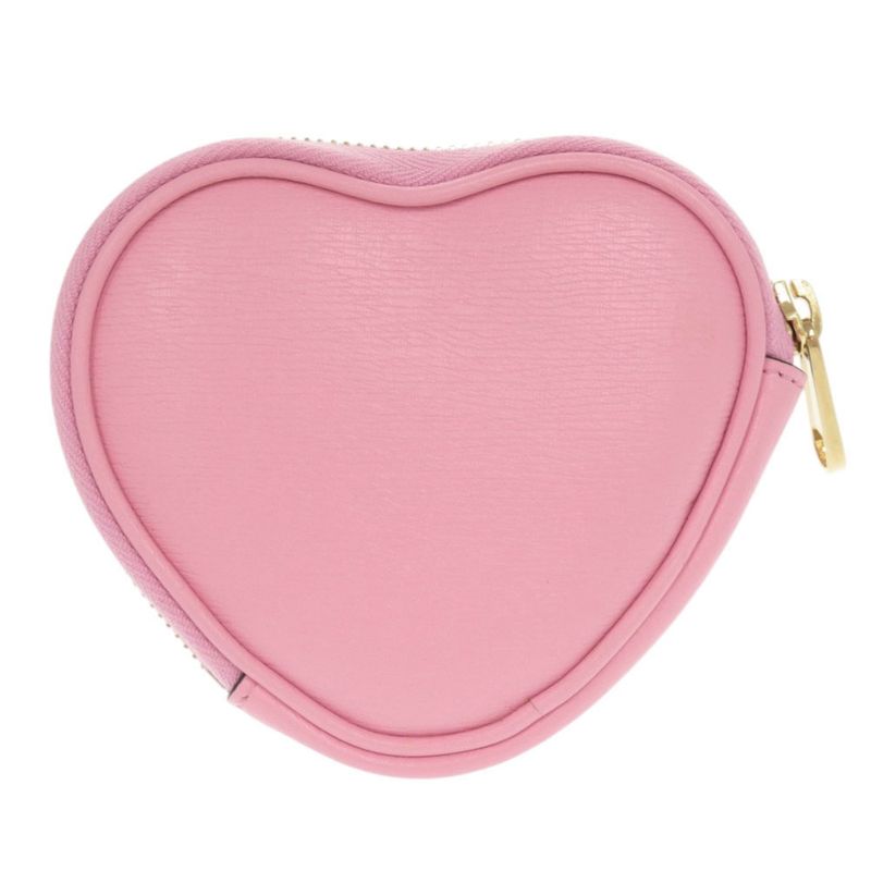 Gucci Bananya Heart Shape Leather Pink Coin Case 0415