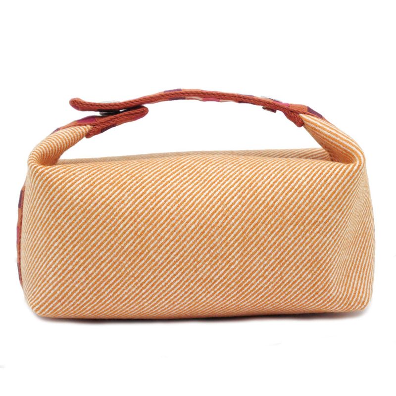Hermes Brid A Black PM Au-carre Handbag Pouch Faube Orange — view 4