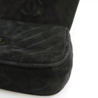 Chanel Chain Shoulder Gripoix 1993 Suede Black Chevron — view 8