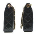 Chanel Chain Clutch 2-Way Bag Hand Shoulder Leather Black — view 5