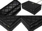 Chanel CC Logo Quilted Chain Shoulder Handbag Lambskin Black — view 6
